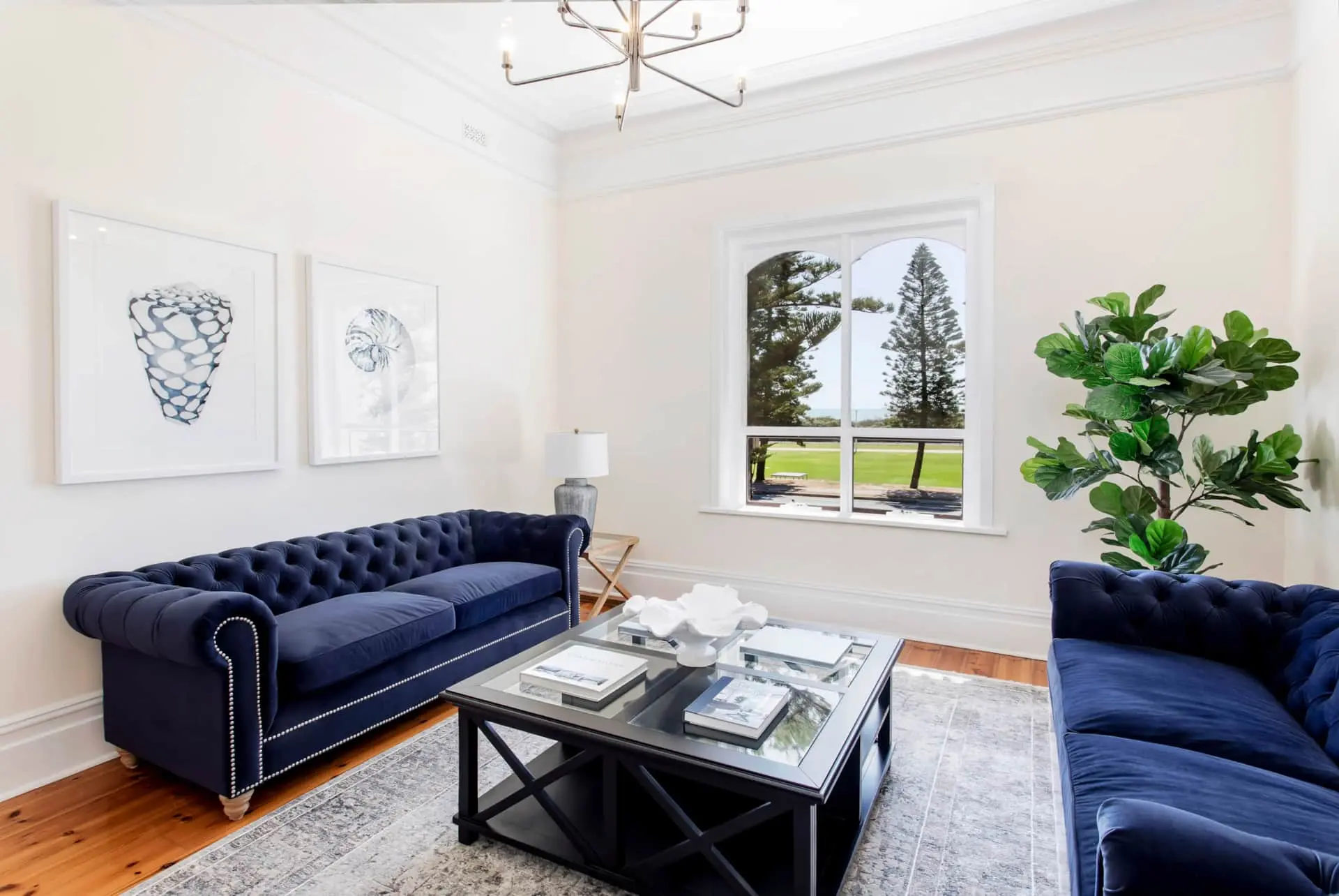 The sea breeze property rental lounge area